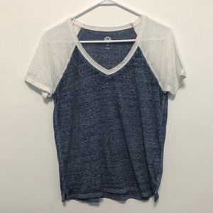 SO Brand t-shirt, blue and white.